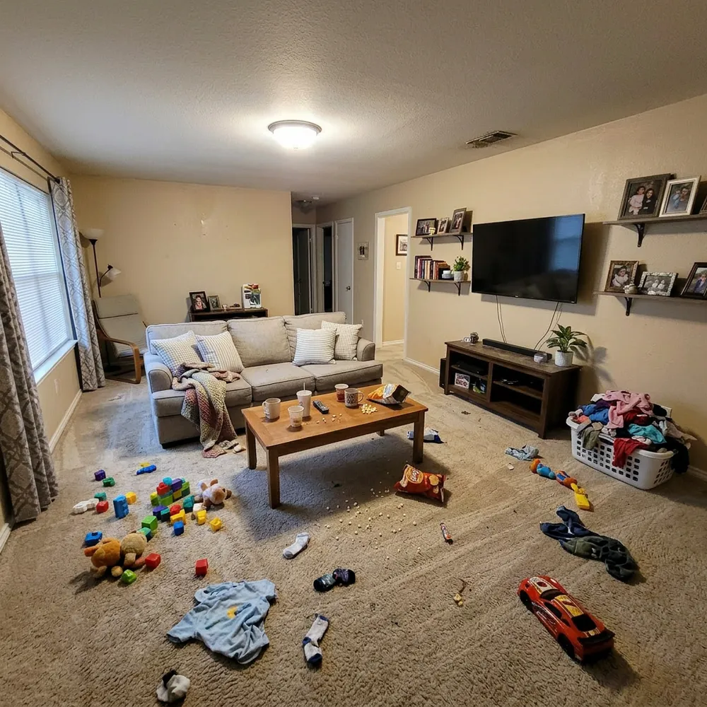 Living room before cleaning